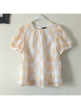 En Saison Yellow Plaid Top